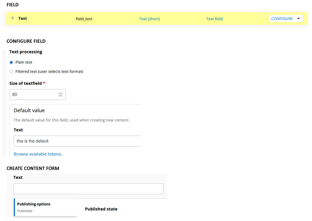 default field